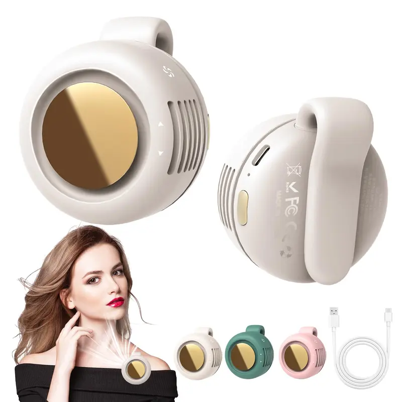 2026 New Model Portable Silent Mini Bladeless Electric Fan,Adjustable 3-speed Suspended Waist Fans,Rechargeable Rotating Body Fan, Suitable forOutdoor & Travel & Office, Summer gifts