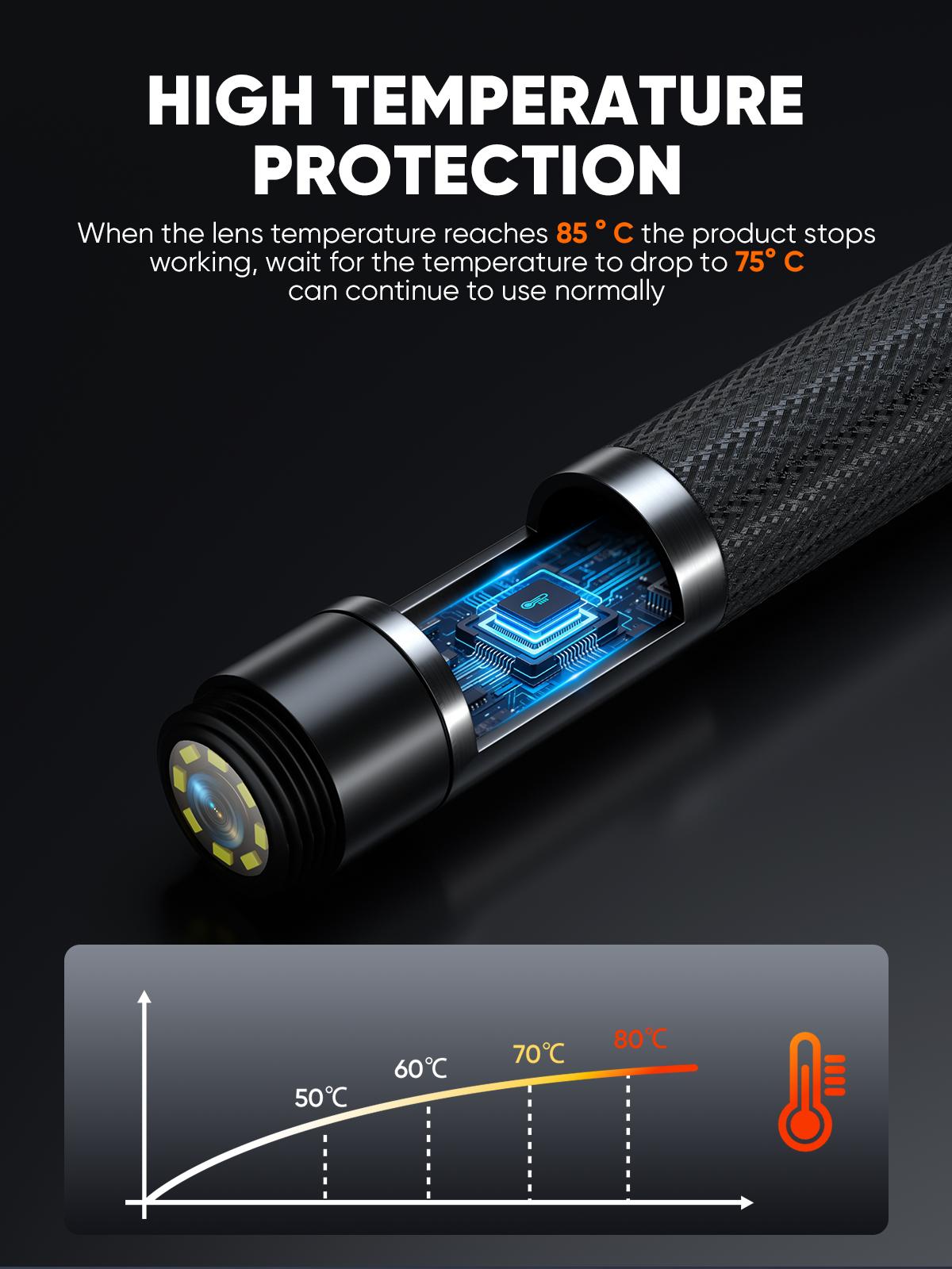 SHEKAR New Two-Way Borescope Camera with Light 8mm Industrial Endoscope Inspection Snake Camera 0.33in Articulated Probe 5FT SHEKAR New Two-Way Borescope Camera with Light 8mm Industrial Endoscope Inspection Snake Camera 0.33in Articulated Probe 5FT