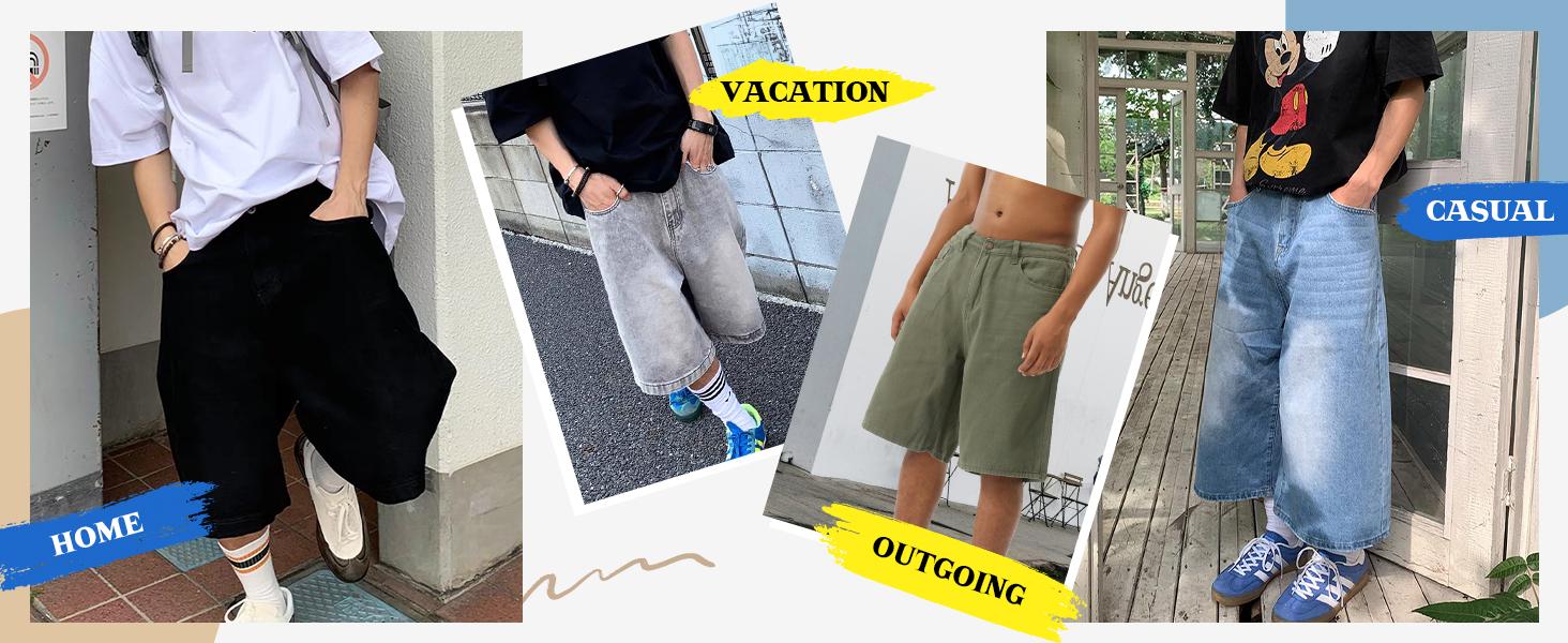 EMMIOL Baggy Jean Shorts Men, Y2k Jorts Cargo Ripped Elastic Waist, Mens Denim Shorts Comfy Casual Streetwear Summer EMMIOL Baggy Jean Shorts Men, Y2k Jorts Cargo Ripped Elastic Waist, Mens Denim Shorts Comfy Casual Streetwear Summer