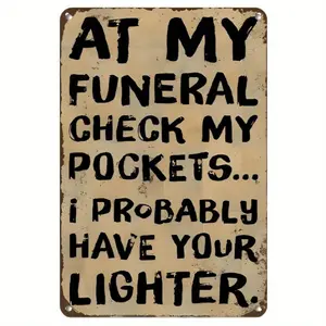 Metallic Wall Plaque Featuring Humorous Interior Decor with Active Atmosphere Sentence Measuring 8x12 Inches
