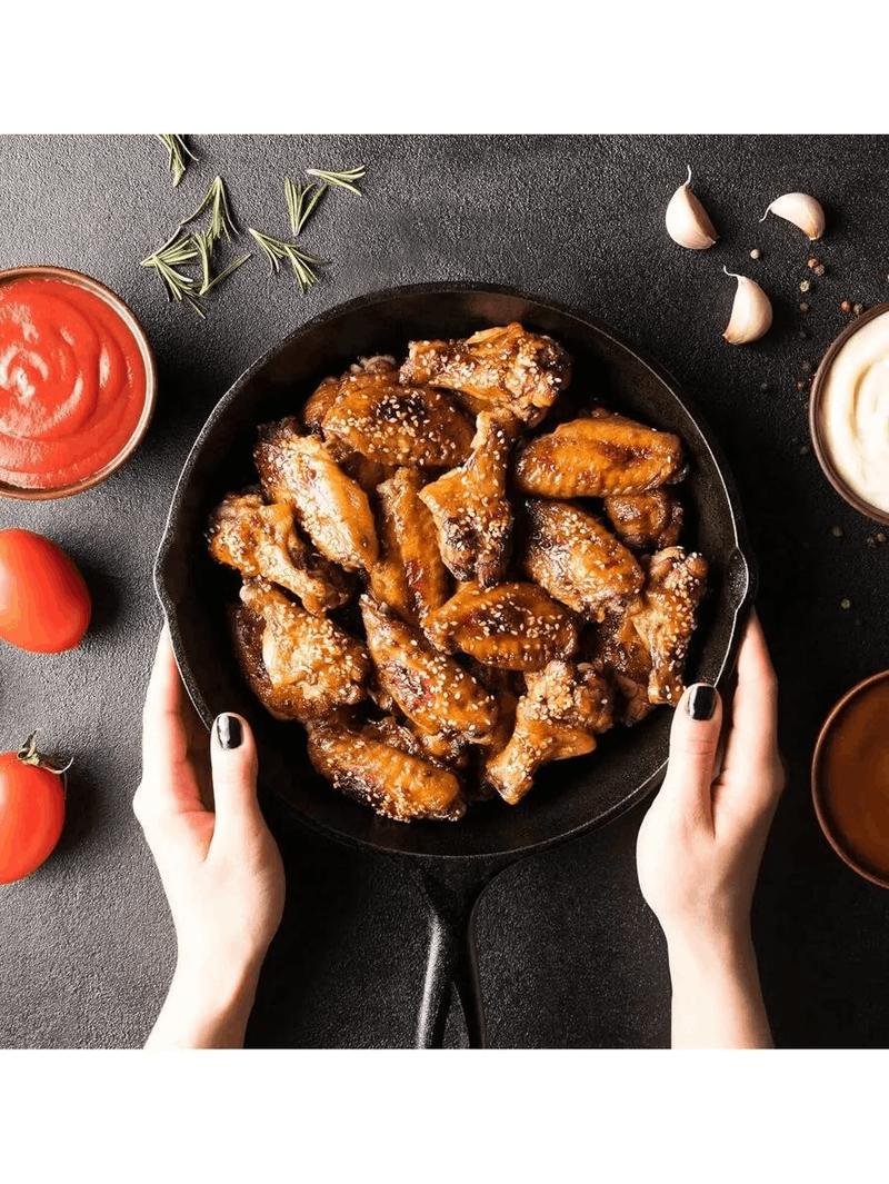 3Pcs Cast Iron Pan Pre-Seasoned Iron Skillet Set Heavy Duty Skillet Set With Pouring Lip For Grilling Searing Frying Baking(6 Inch, 8 Inch And 10 Inch) - Black