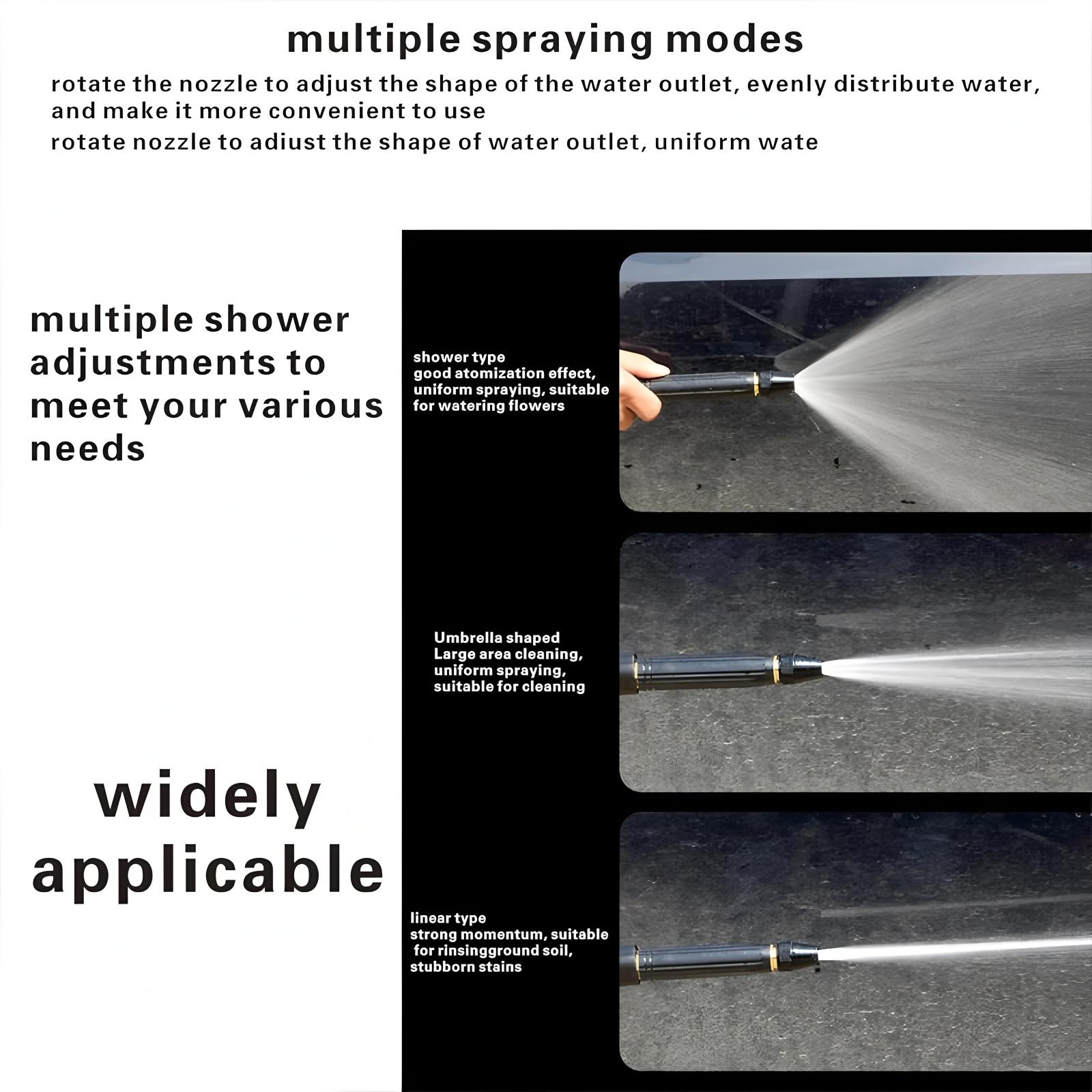 Metal Black King Kong High Pressure Water Gun Set with Power Washer Wand, 3 Nozzles, 10m Heavy Duty Anti-Leak Hose, Adjustable Spray Modes for Plant Watering, Car Washing, Auto Wash & Floor Rinsing (Blue) Car Wash Equipment Car Wash Accessory