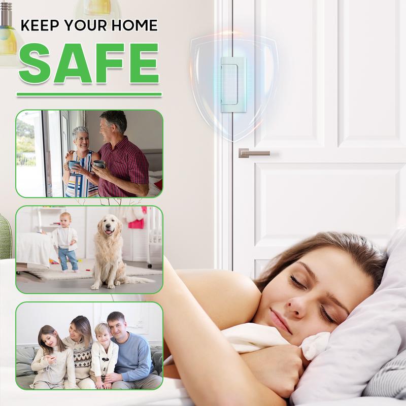 Treasem Home Security Door Lock, Childproof Door Reinforcement Lock with 3 Inch Stop Withstand 800 lbs, Door Safety Locks for Front Door, Night Kids Safety Flip Lock to Defend Your Home, Aluminum Alloy