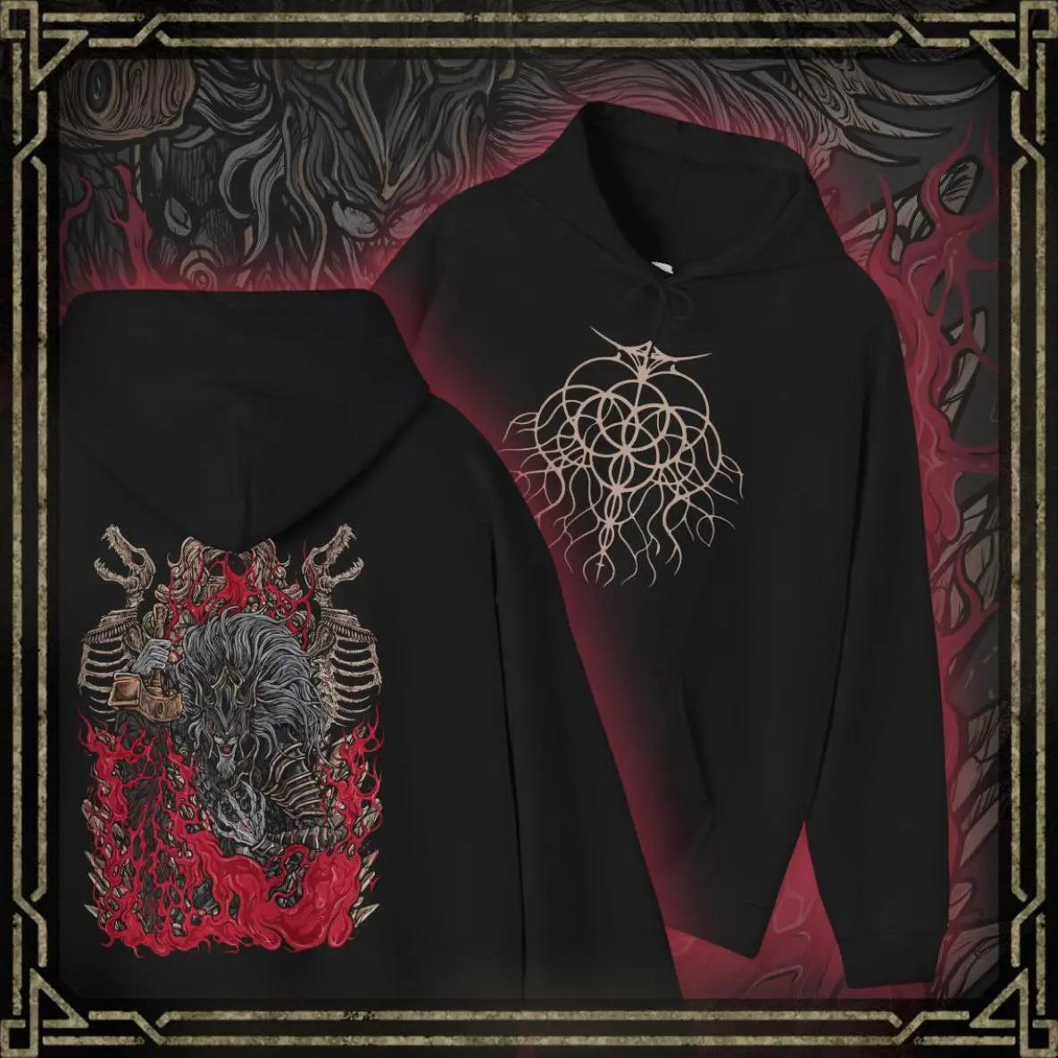 2 Side Maliketh the Black Blade Hooded Sweatshirt, Elden Ring Men Shirt, Souls Game Hoodie, Elden Ring Men Shirt, Souls Game