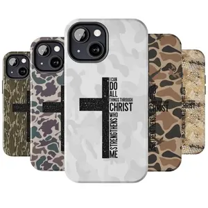 Vintage I Can Do All Things Through Christ Who Strengthens Me Camo Cross Phone Case For iphone 17 pro case 16 max plus air 15 14 13 & For Samsung Galaxy S25 S24 Ultra Galaxy A15 A16 5G