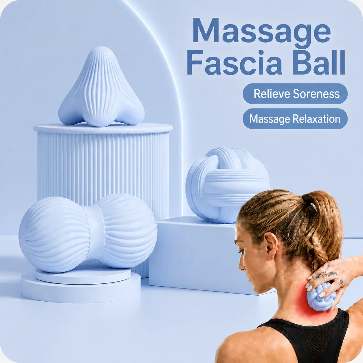 Unisex 3-Piece Compact Functional Silicone Peanut Ball Set - Dual-Use Lacrosse Massage Balls, Trigger Point Deep Tissue Body Care Tool, Foam Roller Alternative for Fascia Release & Back Muscle Relaxation, Sports Fitness Accessory, Pink
