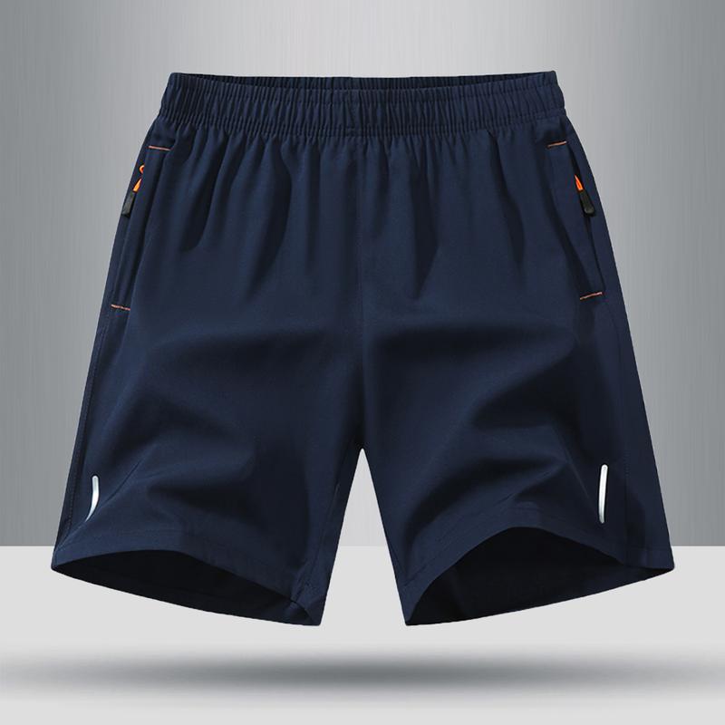 Men's Solid Color Zipper Pocket Shorts - Summer Casual Comfortable Breathable Three-Quarter Pants, Everyday Wear Men's Bottoms, Pack of 5