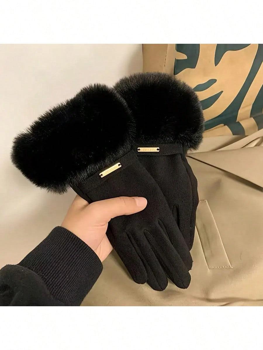 Soft Warm Women's Winter Gloves Touchscreen Compatible Polyester for Outdoor Activities Hand Wash Only