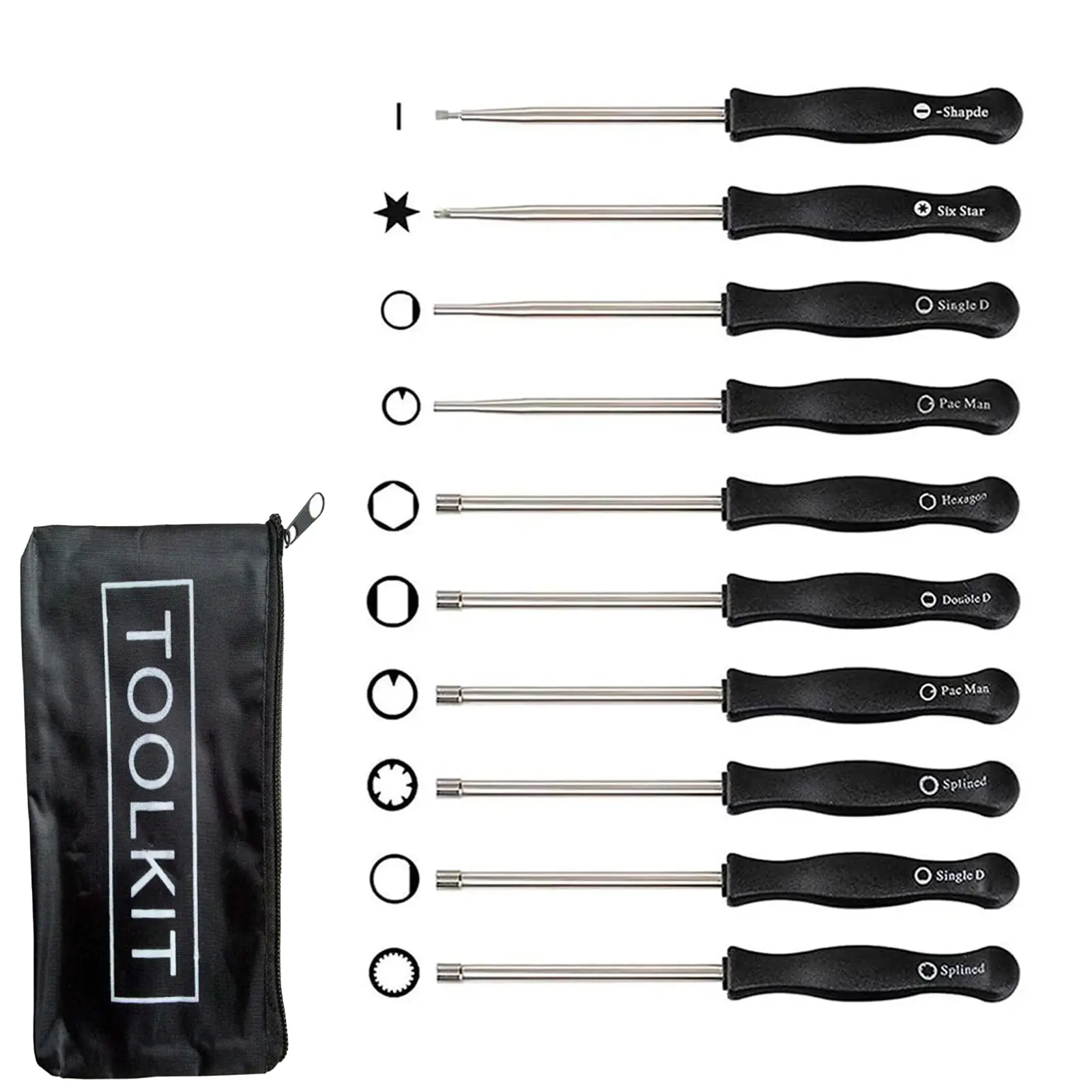 10-Pc Carburetor Adjustment Screwdriver Set - 1 x 21-Teeth Splined, 7-Teeth Splined, 7/32 Inch OD, 6-1/8 Inch Overall Length Hand Tool for 2-Cycle Small Engine Tune-Up, Compatible with Trimmers, Weedeaters, Chainsaws
