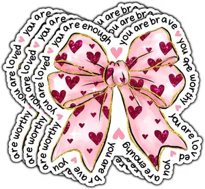 (3Pcs) You are Brave Worthy Loved Enough Inspirational Quote Sticker for Laptop Motivational Vinyl Waterproof Positive Kindness Stickers for Water Bottle Phone Notebook Tumbler Size 3x3 Inches