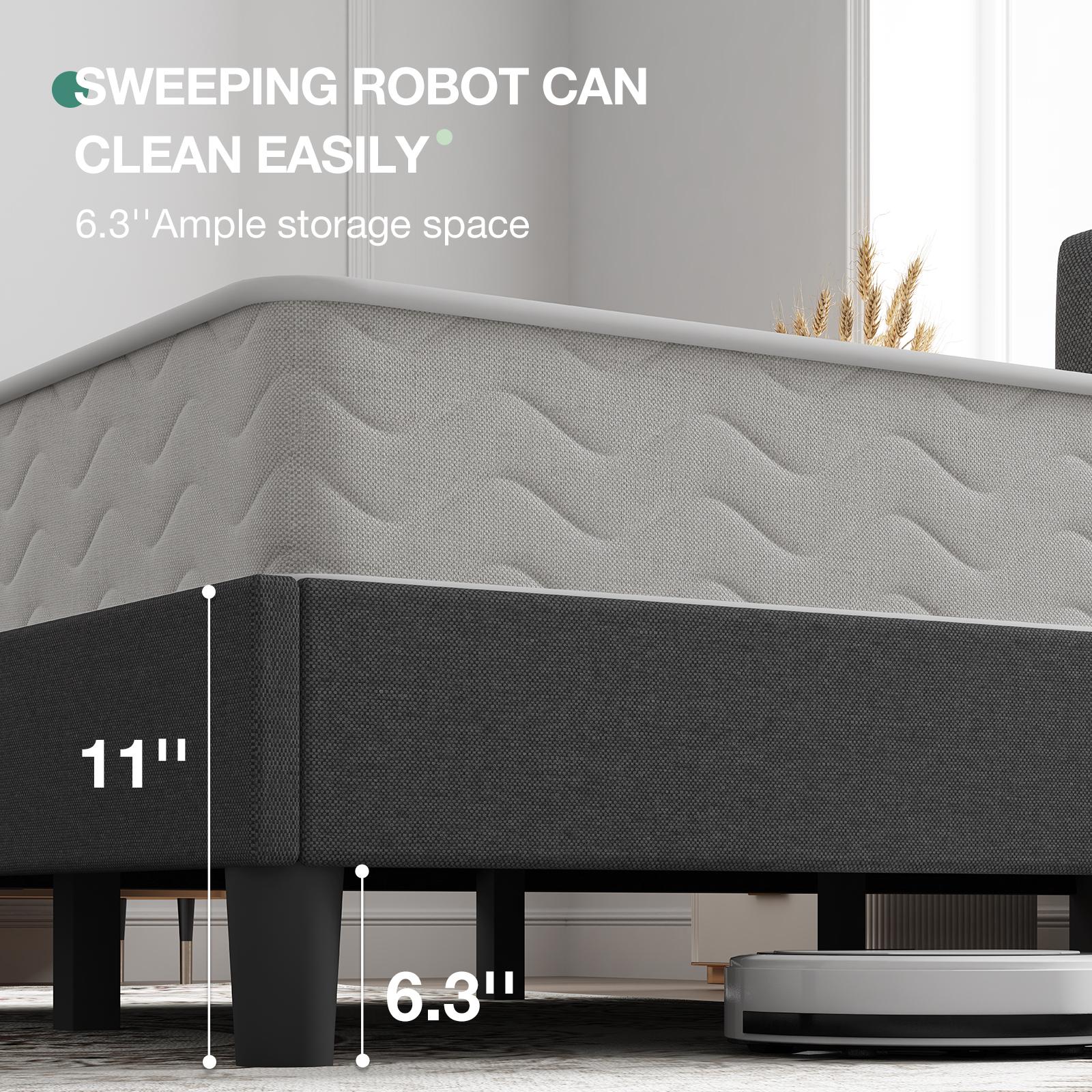 Novilla Bed Frame Upholstered Platform Full/Queen/King Bed Frame with Adjustable Headboard, Strong Weight Capacity, No Box Spring Needed, Easy Assembly, Grey Modern Unique Bedroom Furniture,Holiday Haul Novilla Bed Frame Upholstered Platform Full/Queen/King Bed Frame with Adjustable Headboard, Strong Weight Capacity, No Box Spring Needed, Easy Assembly, Grey Modern Unique Bedroom Furniture,Holiday Haul