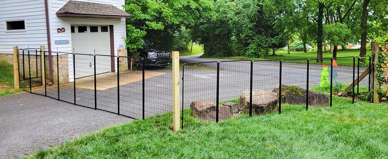 FXW Garden Fence Outdoor for The Yard, 24"/32"/40"/45" Height x 7.6-15.2ft Length, Heavy Duty Metal Animal Barrier for Dog and Rabbit, Decorative Dog Fence, 4/6/8 Panels