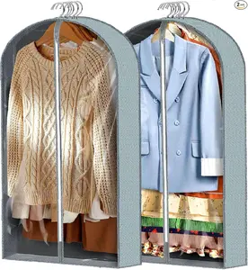 Garment Bags for Hanging Clothes, Clear Suit Bags for Closet Storage, Clothing Covers with 4" Gussets for Coats, Jackets, Shirts, and Sweaters