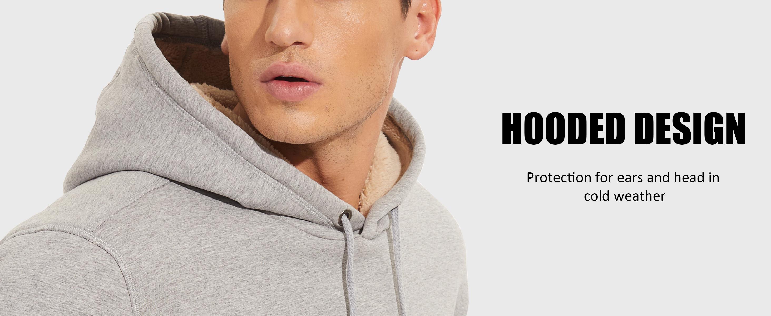 MAGCOMSEN Men's Heavy Hoodie Sherpa Fleece Lined Pullover Thick Spring Winter Hooded Sweatshirt Fallfreshness Outdoorfun