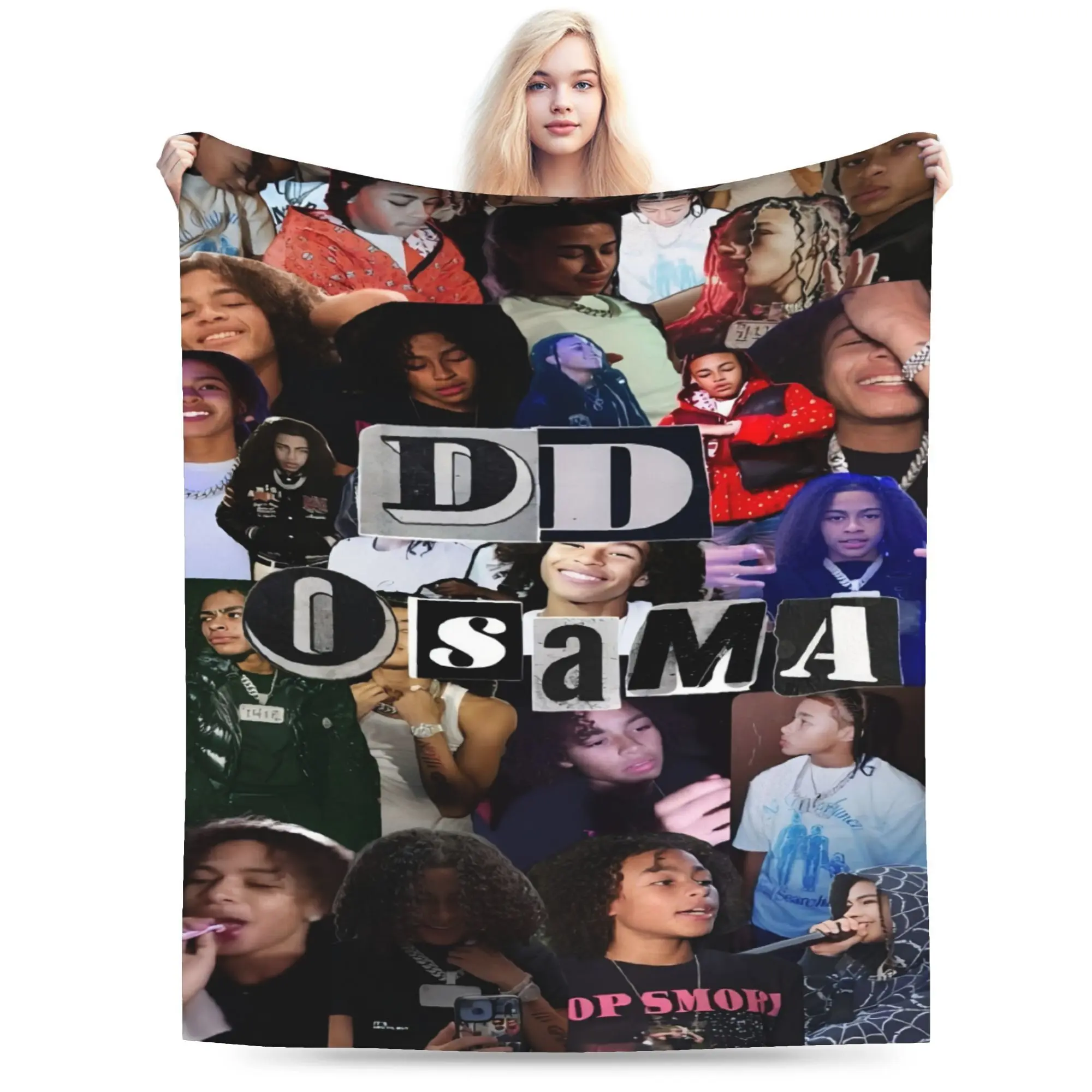 DD Osama Patchwork Pattern Gift Blanket, Perfect for Men and Women - Ideal Holiday Present | Suitable for Bed, Sofa, Living Room, Bedroom Decor & Outdoor Camping | Soft and Comfortable All-Season Use | Stylish Design | Polyester Fiber 180