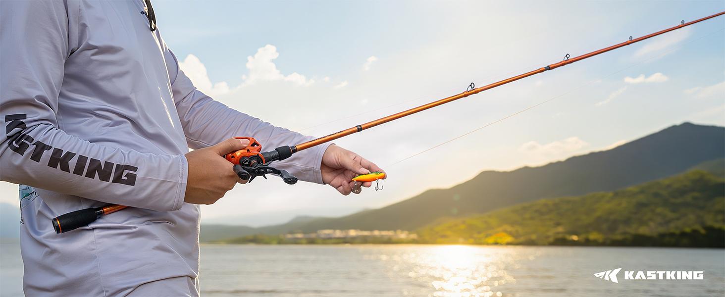 KastKing Lethal Blaze Twin-tip Fishing Rod and Reel Combo, IM6 Graphite 2Pc Blanks, Stainless Steel Guides with Ceramic Rings, Contoured EVA Handles & Fighting Butt, Split or Full Rear Handle Design, 10 Models