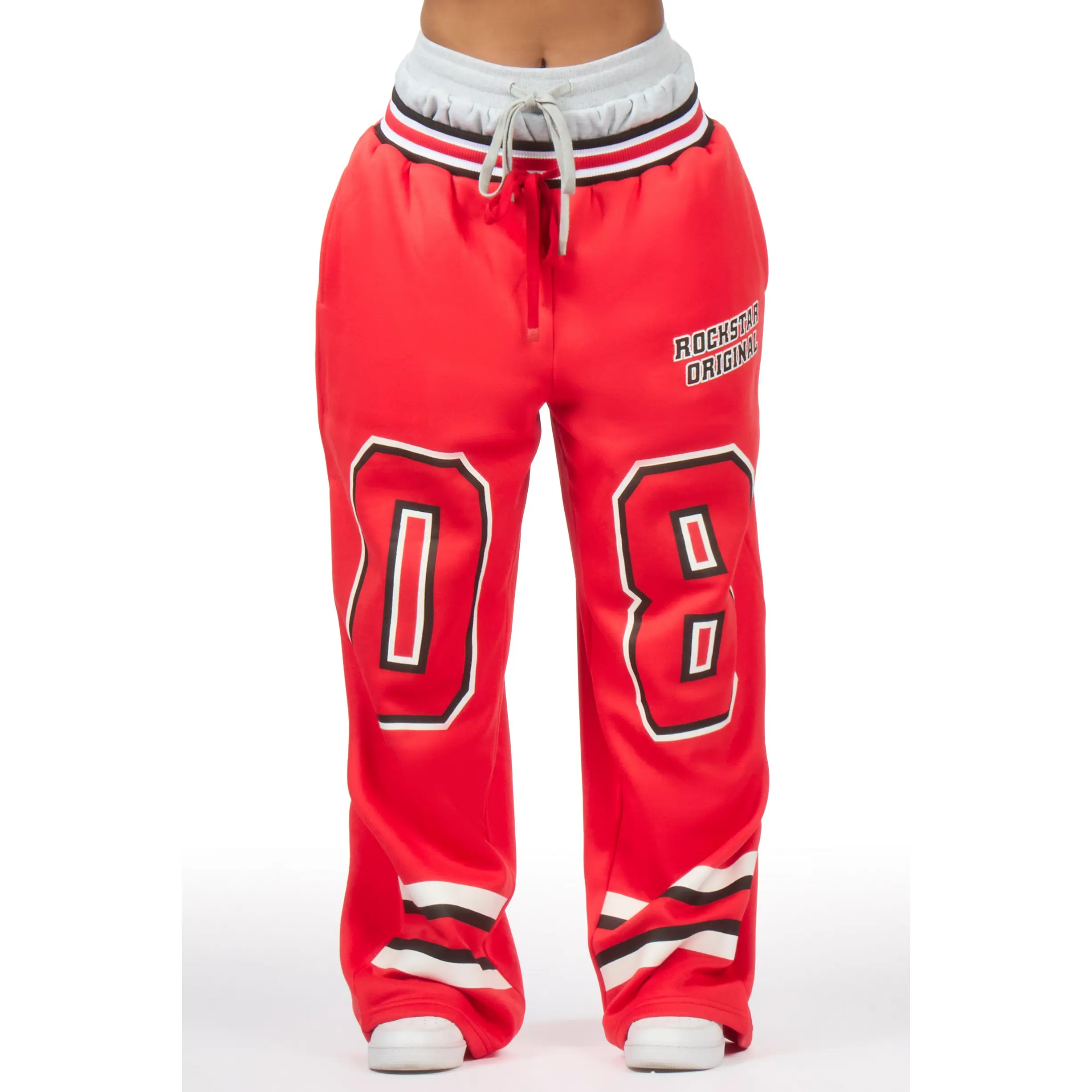 Lenayh Red Baggy Track Pant
