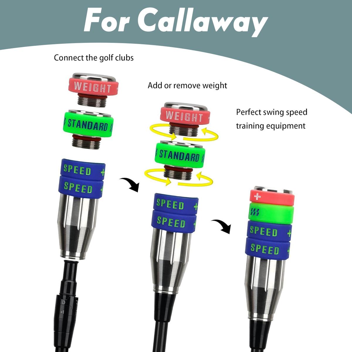 Golf Swing Speed Trainer Adjustable Training Equipment with Three Weight Configuration Options, Compatible with All Major Golf Clubs
