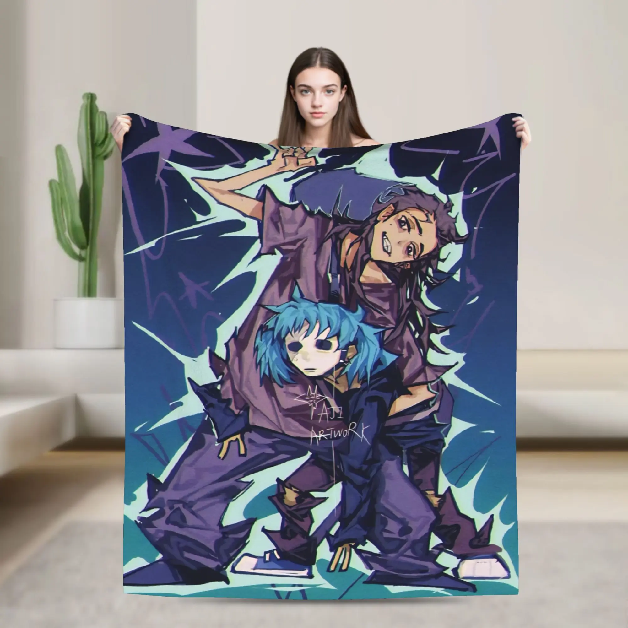 Aura Blankets Sally Face  Plush Blanket Students  Flannel Bedding Throws For Living Room Soft Custom Quality Bedspread Birthday Present Superb Christmas blanket gift