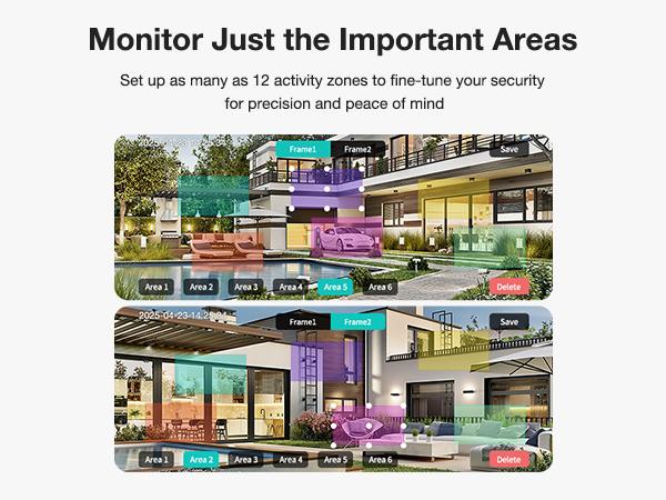 Dual Lens Solar Security Cameras Wireless Outdoor, 2K Full HD Video, 360° View Pan/Tilt Home Security Camera with Color Night Vision, Easy to Install, PIR Alarm, 2.4GHz WiFi