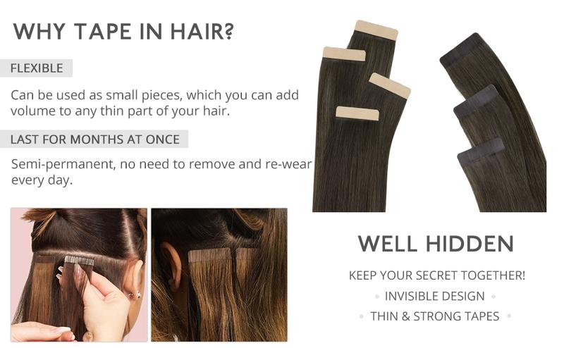WENNALIFE Tape in Hair Extensions 20pcs to 40pcs Ash to Golden and Platinum Blonde Remy Human Hair  Skin Weft Tape Extensions Human Hair