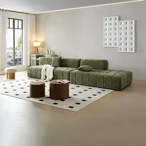 WKS3  Piano key combination sofa, 2 single seats plus 1 luxury cloth sofa, Green