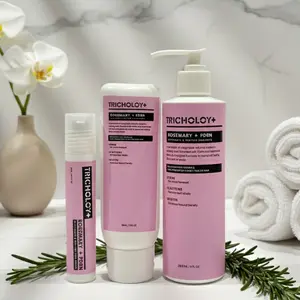 [NEW] TRICHOLOY+ PDRN Hair Care Bundle - Shampoo, Conditioner & Serum with Biotin, Caffeine, Rosemary Leaf Extract & Pea Sprout Extract | Premium Nourishing Scalp & Hair Set for All Hair Types, Daily Use, Hydrating, Salon-Grade