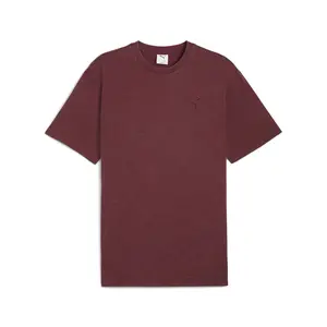 PUMA Mens Elevated Essentials Acid Wash Crew Neck Short Sleeve Casual Tops Casual - Red