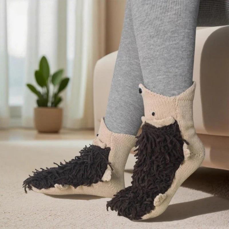 Fun Knit Animal Socks - Winter Warm Floor Socks Creative Gift for Friends Unisex Socks Christmas Holiday Gift Womenswear Bridal Ultra Soft Cotton Blend