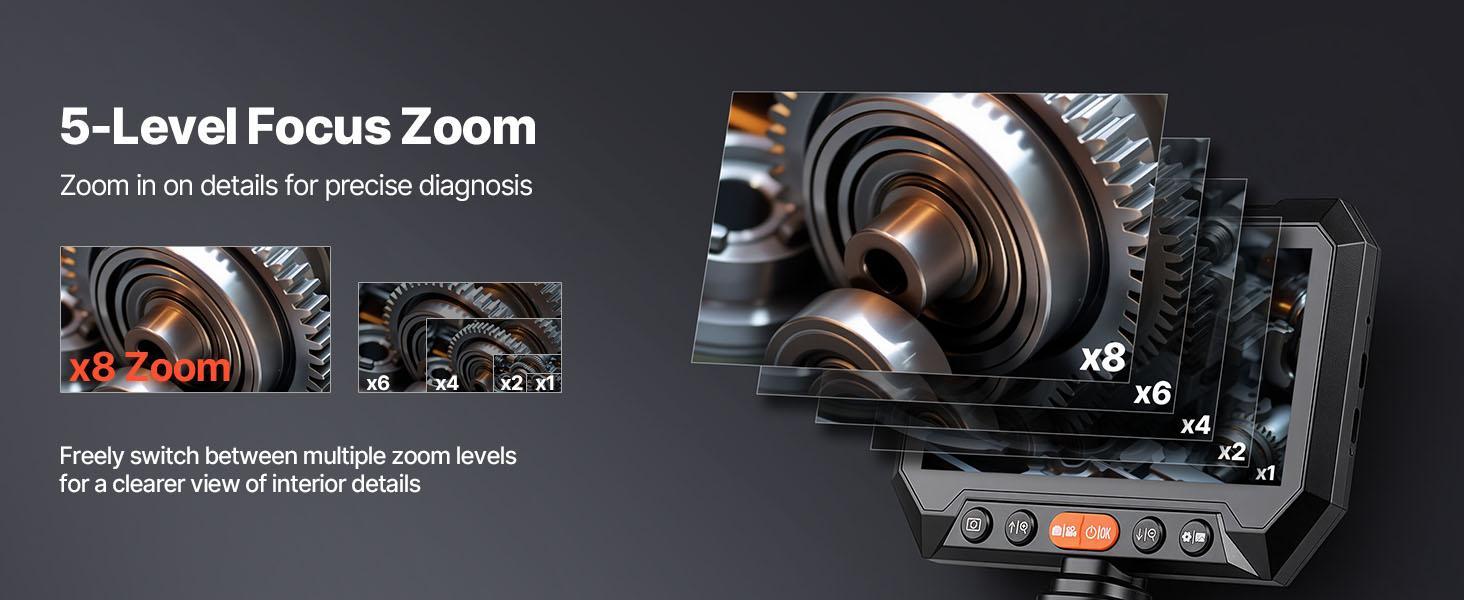 【Summerfinds】VEVOR 2-Way Articulating Endoscope, 1080P HD Lighted Waterproof Industrial Borescope with 0.15-inch Ultra-Slim Articulated Probe, 4.9FT Flexible Snake Scope for Car Automotive Engine Wall Inspection, Endoscope Borescope