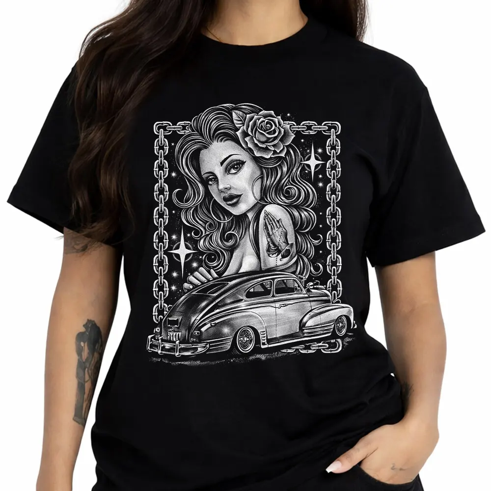 Chicano Clothes Chicana Style Lowrider Art Unisex Hoodie Medium Heavy Sweatshirt T Shirt for Men & Women Full Size S-5XL Menswear Top Streetwear 050302  Womenswear Summer
