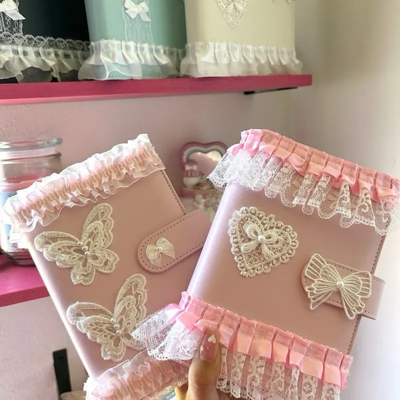 A6 Leather Binder Journal | journaling, scrapbook, notebook, book, aesthetic, coquette, pink journal, white journal, gift ideas