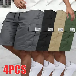 Men's cargo shorts — heavy rip-resistant fabric, multi-functional pockets, adjustable waistband | Suitable for fitness, hiking, and construction work