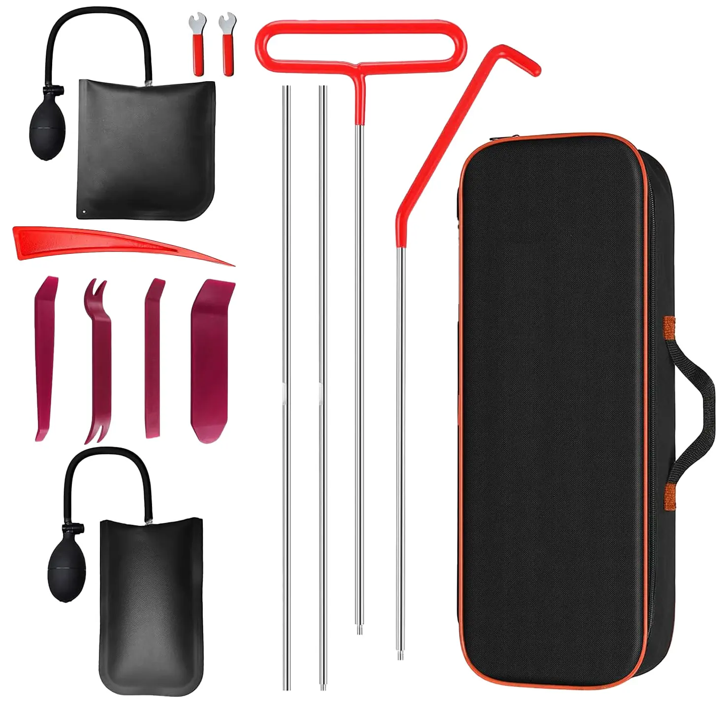 14-Piece Automotive Vehicle Tool Set - Portable Universal Car Unlock Kit, Lightweight Durable Truck Repair Tools with Carrying Bag