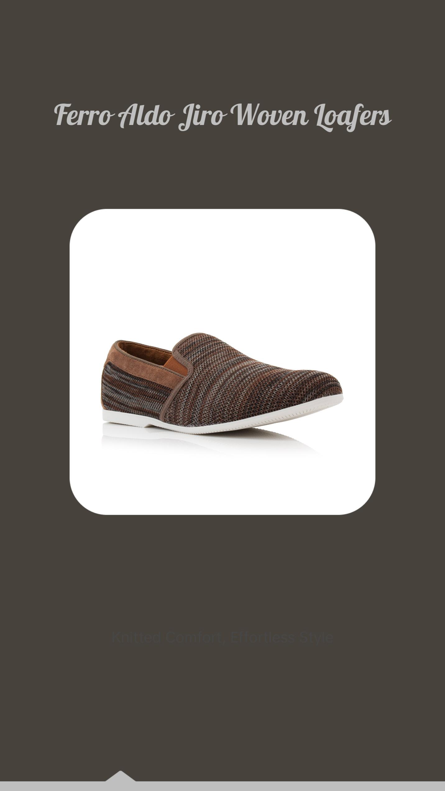 Ferro Aldo Jiro woven casual loafers, in heather Brown, Men's Size 6.5 - 13