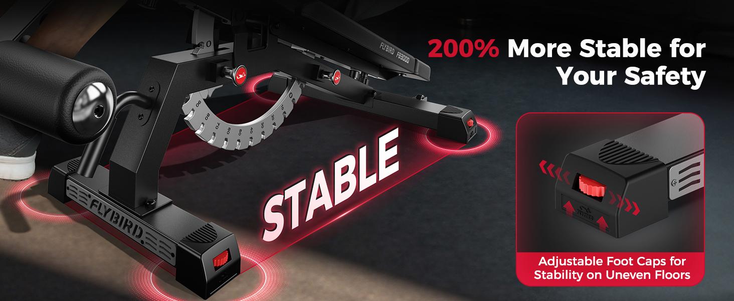 FLYBIRD Strength Training Bench for Home Gym, Adjustable Weight Bench can be Folded for Storage/Vertical Storage, Space-Saving Workout Bench