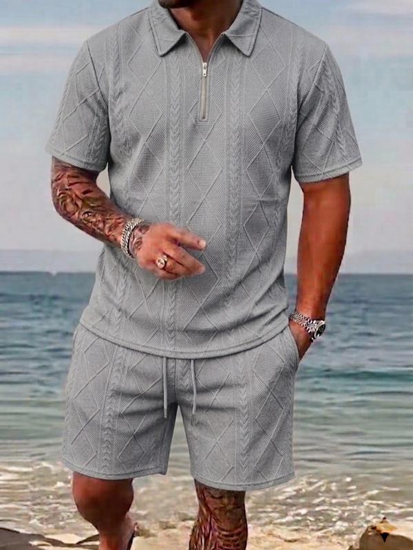 men 2 piece sets Men's Polo Shirt and Shorts Set 2-piece Fashion Summer Sports Set Casual Short Sleeve Set