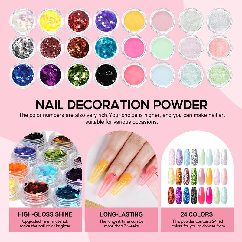 COSCELIA Acrylic Nail Kit for Beginners | Nude Acrylic Powder, UV Gel Polish & Glitter Decorations | Complete Gift for Women