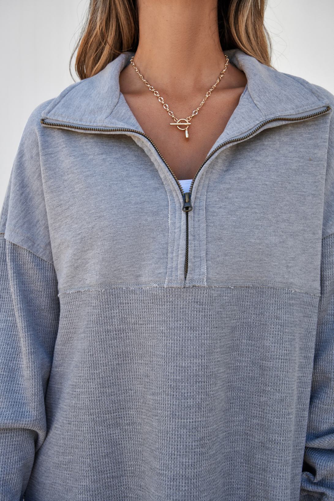 Shewin 2026 Spring Women's Cozy Oversized Waffle Knit Half-Zip Pullover Long Sleeve Sweatshirt - Cotton Polyester Comfy Casual Knitwear for Daily & Spring Outfits SpringStatements Shewin 2026 Spring Women's Cozy Oversized Waffle Knit Half-Zip Pullover Long Sleeve Sweatshirt - Cotton Polyester Comfy Casual Knitwear for Daily & Spring Outfits SpringStatements