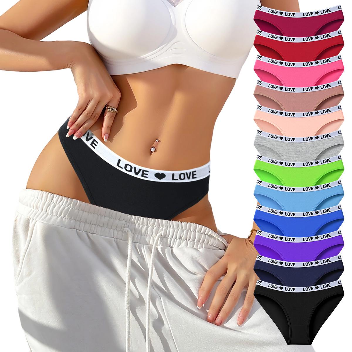 HOTCOM Women's Cotton Hipster Briefs 12-Pack Soft Breathable Fabric Everyday Fit Lingerie Style Athletic & Bridal Basics Activewear