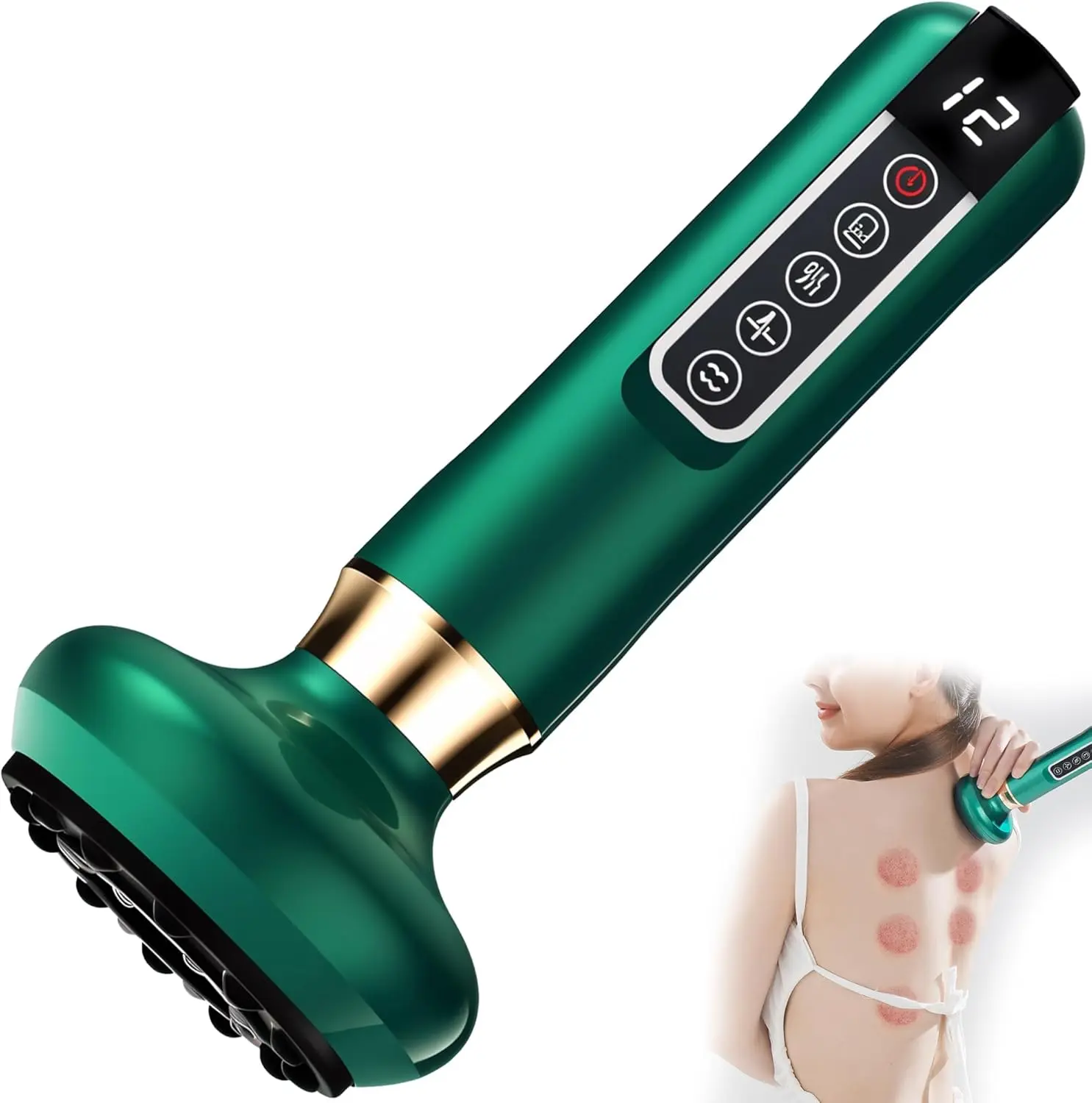 Abs & Box Electric Vacuum Cupping Gua Sha Scraping Smart Cupping Machine, 12-Level Rechargeable Cordless Battery-Powered Lymphatic Drainage Massager, Beauty Products for Adults (Halloween & Birthday Gifts)