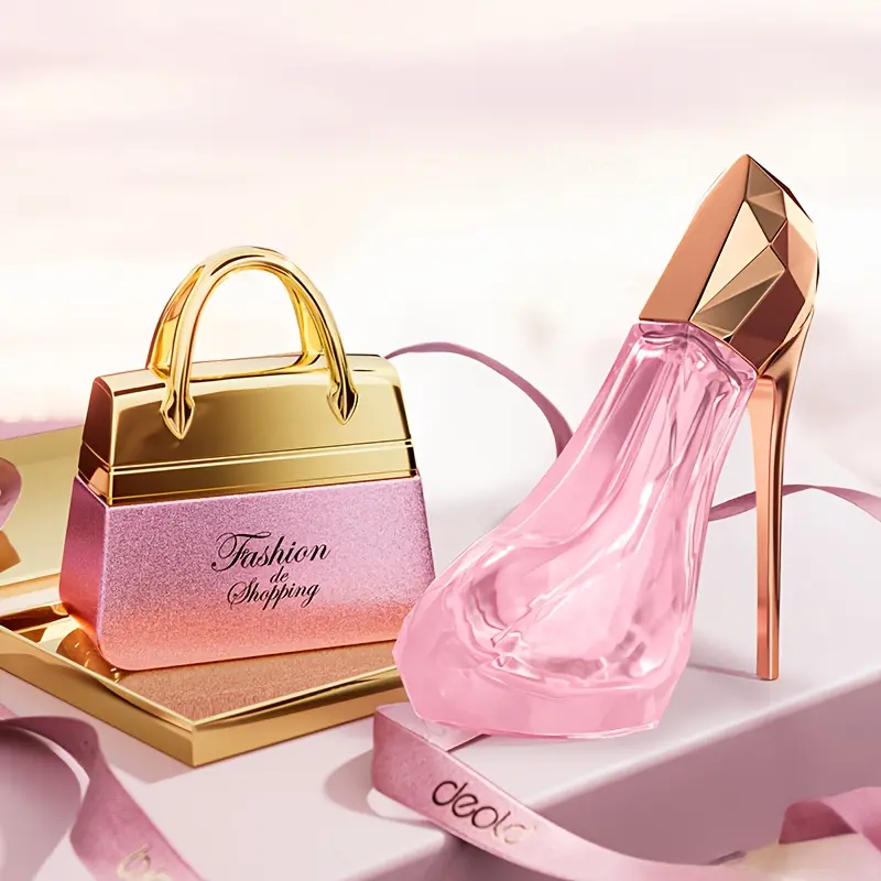 2PCS 1.7Oz(50ML)+1.01Oz(30ML) Women's Perfume, Fragrance Sets, Floral Scents, Suitable For Daily Wear, Parties And Gifts, Heel Design Bottle, Mixed Packaging, Modern Perfume, Fragrance Product