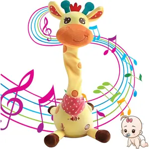 Interactive Dancing Talking Giraffe Electronic Plush Toy - Record Repeat Musical Light-Up, Sensory-Safe Soft Plush, Ideal Party Favors for Kids Playdates & Children's Day Gifts