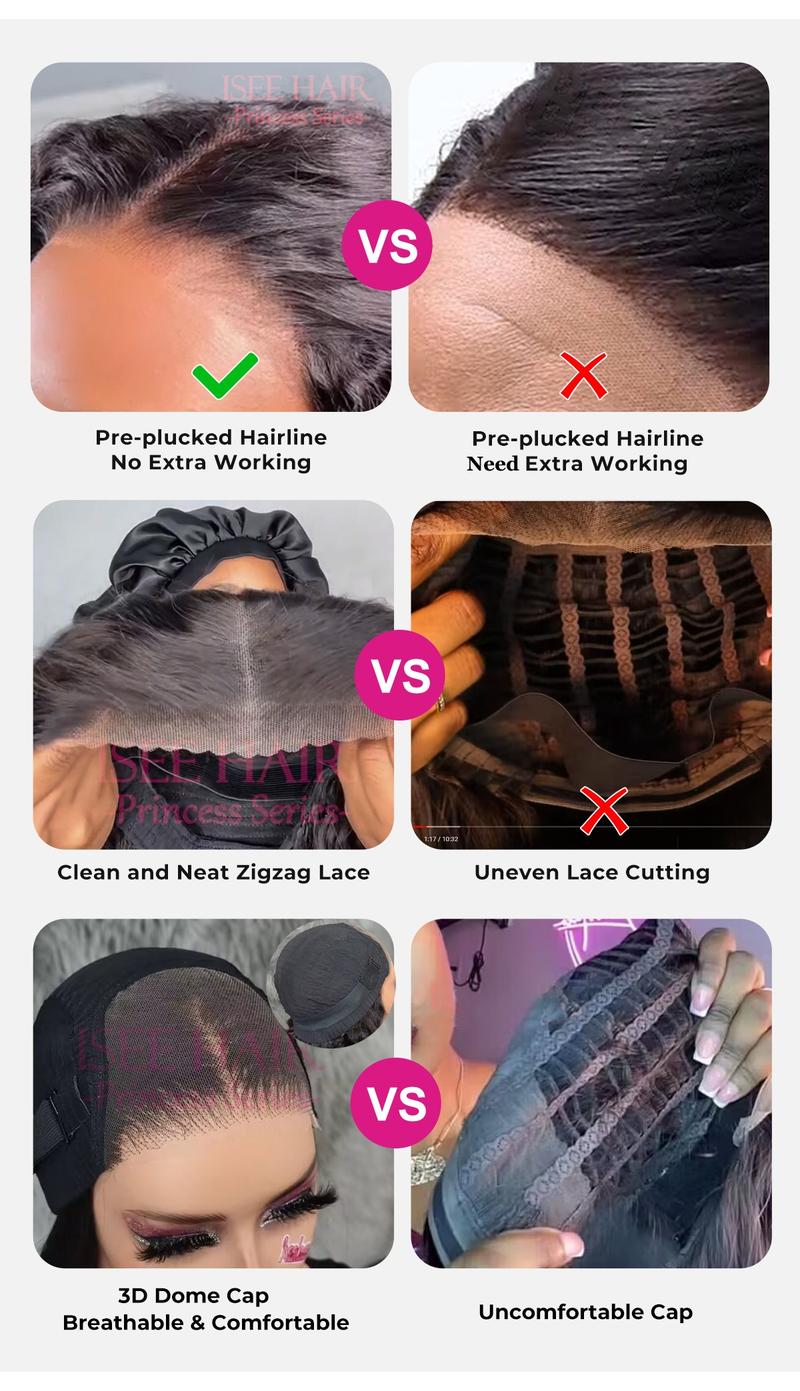 【Flashsale】ISEE Wear Go Straight Short Bob Wig 6*4 Glueless Pre-plucked Hairline Pre-cut Lace Wig Beginner Friendly Gift for Girlfriend/Wife/Family Springtok#iseehairbeauty