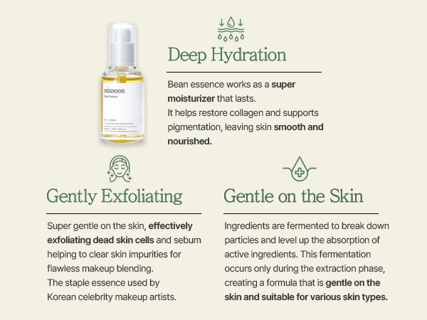 [mixsoon Official Shop] Bean Essence 0.67 fl.oz / 20ml - Exfoliating Hydrating Korean Skin Care Glass skin Hyaluronic Acid Serum