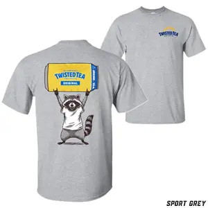 Twisted Tea Raccoon T-Shirt – Raccoon Holding Twisted Tea Can Graphic Tee, Funny Trash Panda Drinking Shirt, Party Beer Humor Apparel for Men and Women