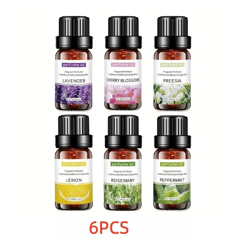 Natural Essential Oil Set, 10ML Pure Aromatherapy Oils, Premium Nourishing Oils, Body Oils, Body Scented Oil, 6 Bottles for Massage Bath Sleep Relaxation, Natural Ingredients