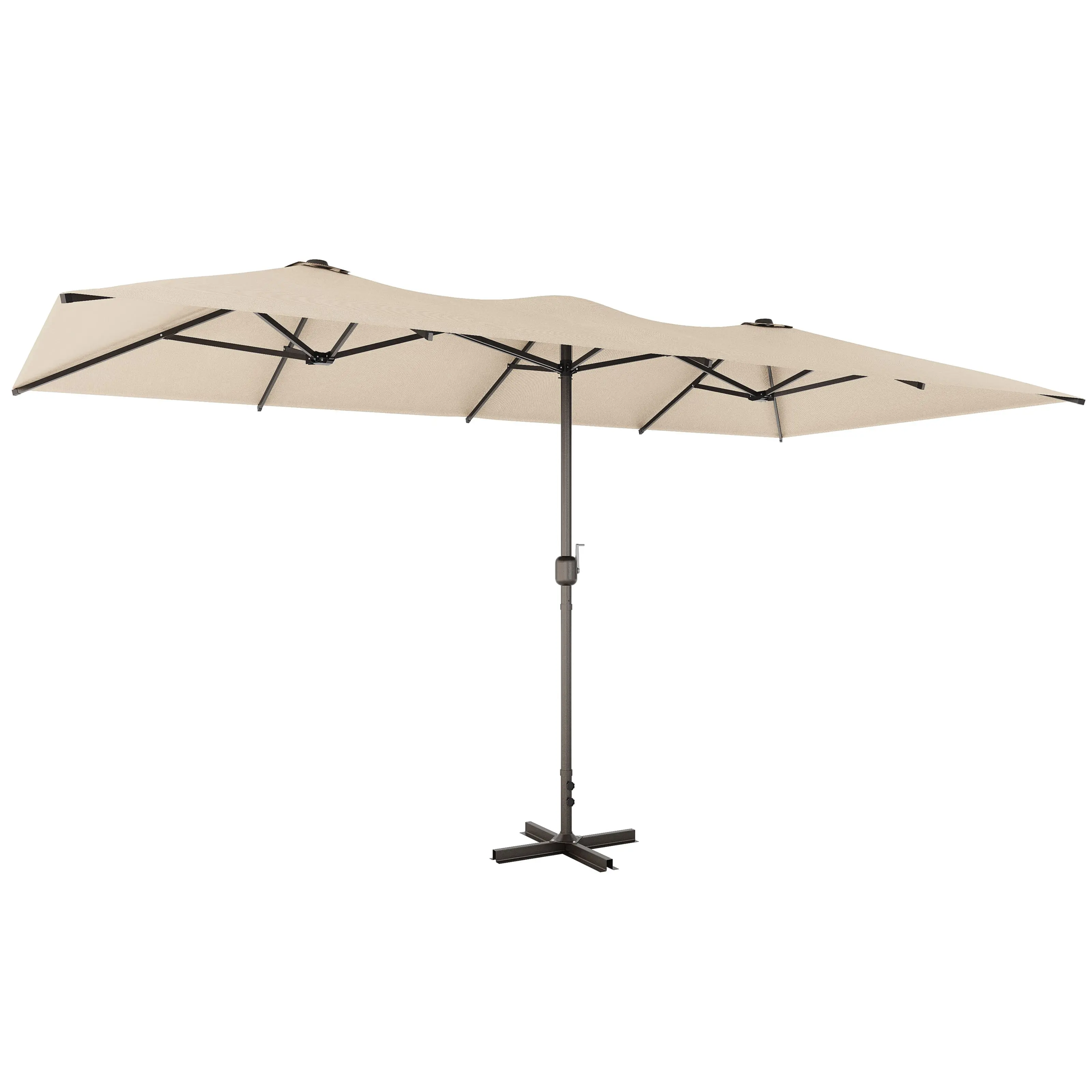 【summervibes】15FT Large Patio Umbrella,Outdoor Double-Sided Rectangle Umbrella with Crank,Patio Umbrella for Pool Lawn Garden Backyard