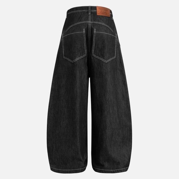 Aelfric Eden Vintage Metal Button Raw Barrel Jeans Mid-low Rise Baggy Jeans Unisex  Big Pocket Barrel Pants Loose Oversized Baggy Wide Leg Jean Casual Hip Hop Y2K Denim Pant Streetwear