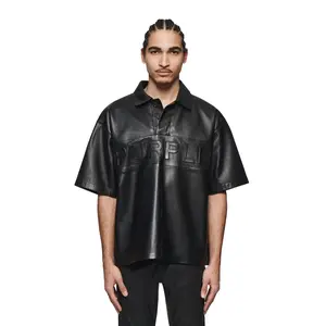 Leather Short Sleeve Polo